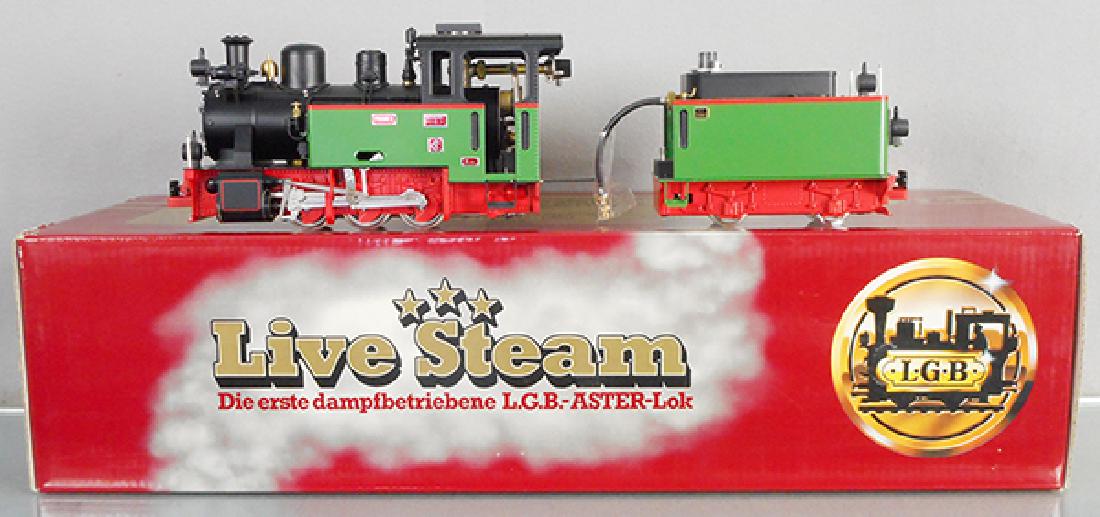 LGB-ASTER 2901 FRANKS LOCO & TENDER: G ga, livesteam, metal & plastic, not fired, orig box & insert, C9-10.