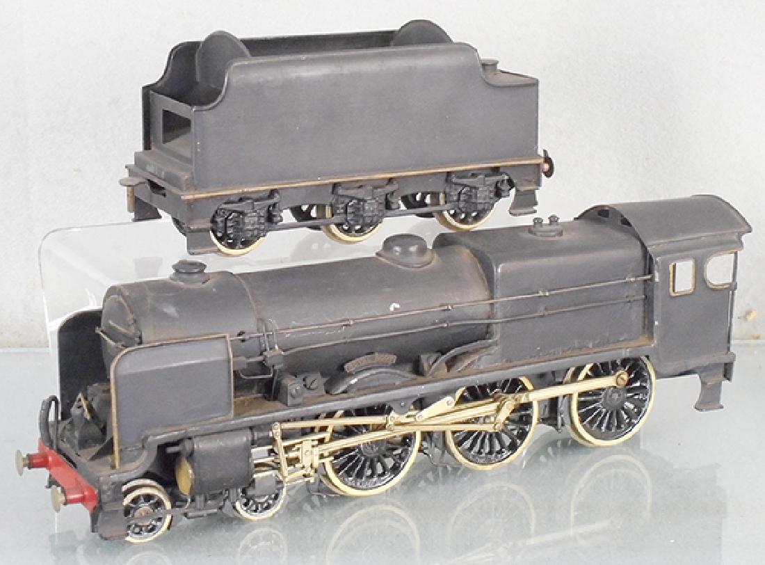 BASSETT LOWKE ROYAL SCOT LOCO & TENDER: O ga, 3-rail, repainted & some trim enhancements, C5.