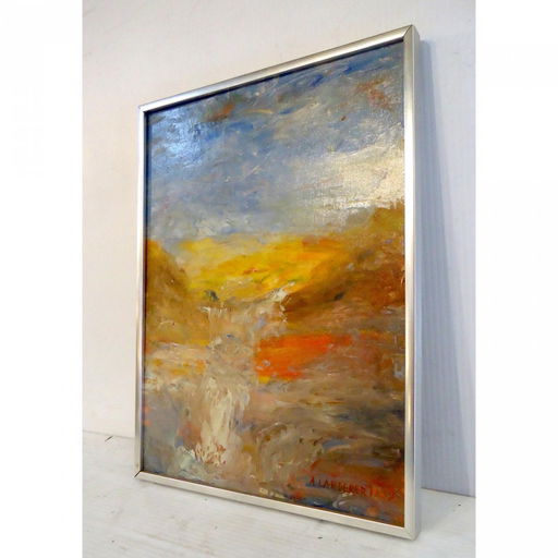 Mid Century Modern Abstract Painting Apr 24 2020 Horseman