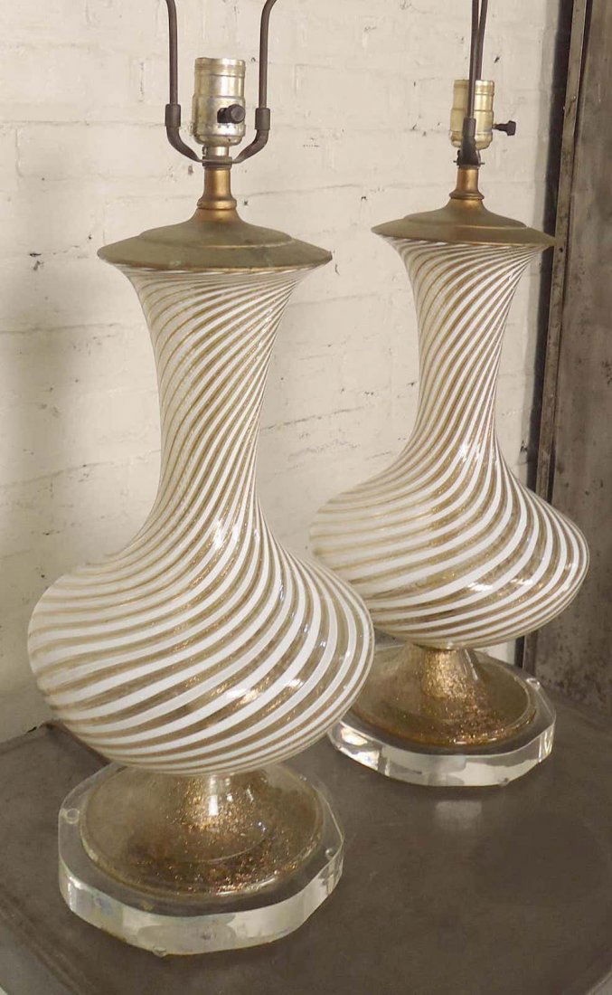 Pair of Glass Blown Table Lamps (1 of 4)