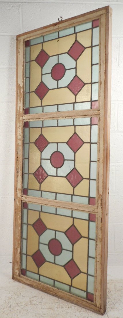 Tall Vintage Stained Glass Window Panel (2972)NJ (1 of 7)