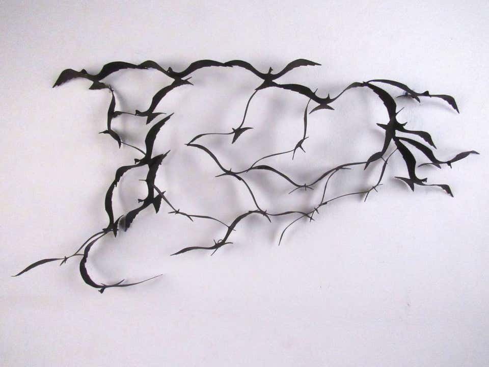 Vintage Modern Metal Wall Art Birds in Flight (1 of 9)