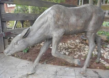 Life Size Bronze Deer Garden Statue (1 of 6)