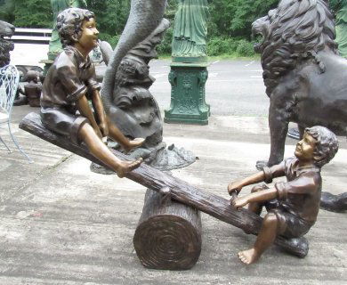 Bronze Statue of Children on Seesaw (1 of 5)