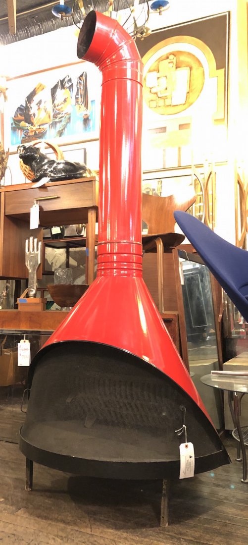 Vintage Preway Freestanding Red Porcelain Fireplace (1 of 5)