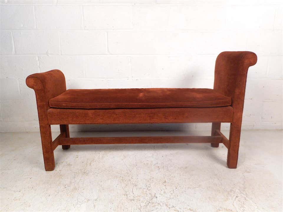 Vintage Modern Upholstered Settee Bench (1 of 4)