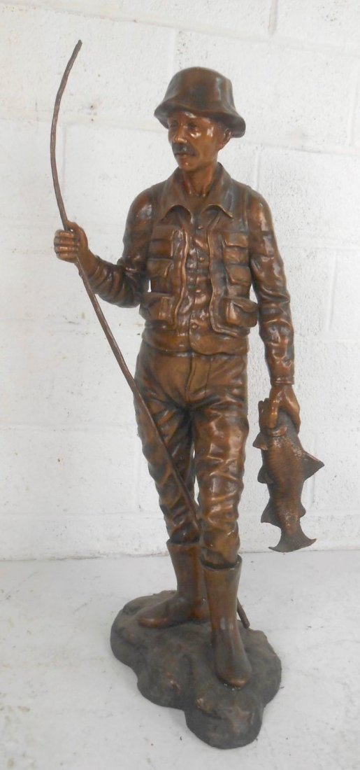 Detailed Bronze Fisherman Statue Signed Jun 05, 2020 Horseman