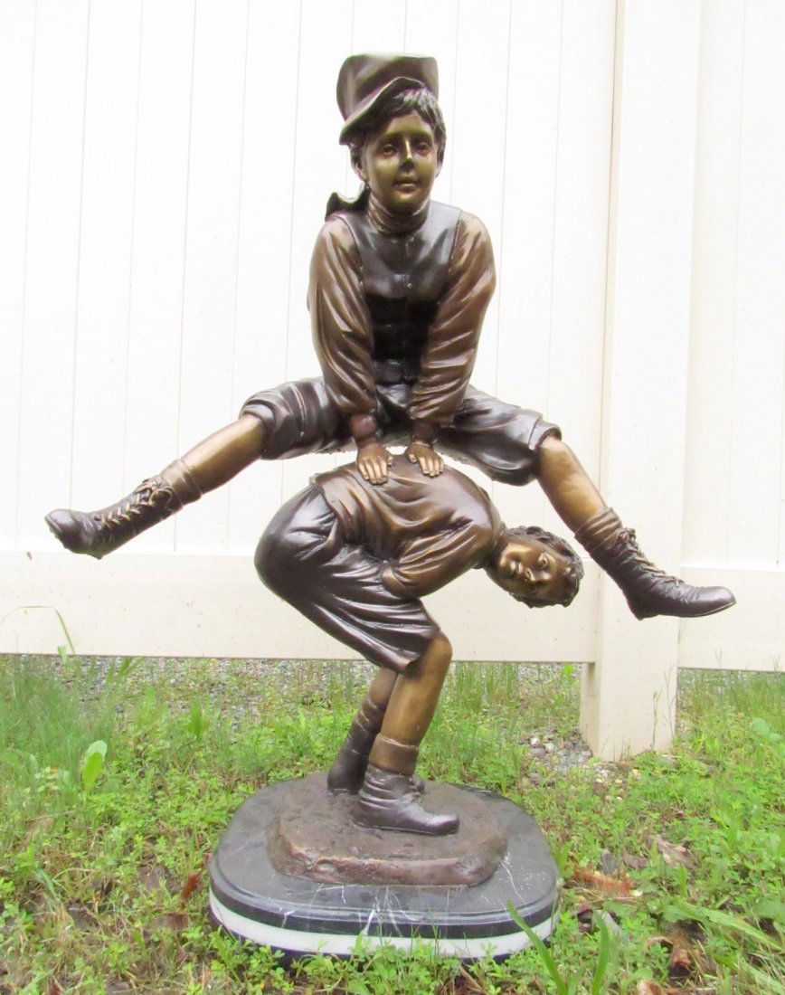 Bronze Statue of Children Playing Leapfrog (1 of 5)