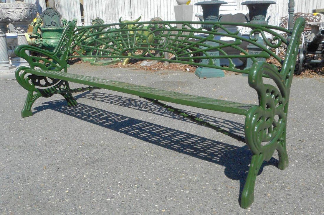 Wide Cast Iron Sculpted Bench (1 of 3)