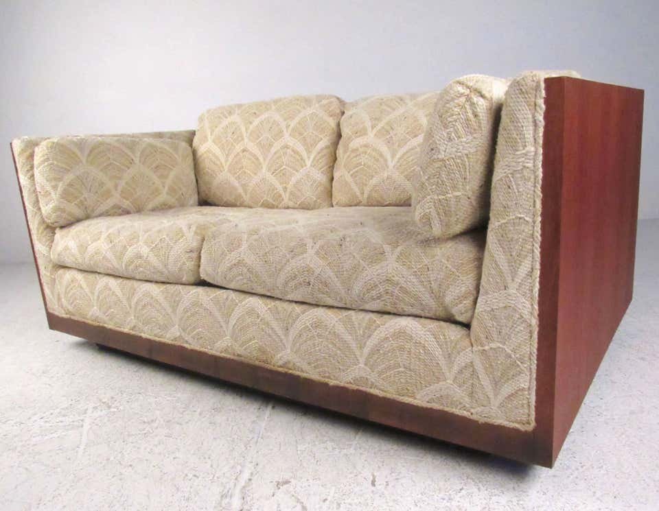 Mid-Century Modern Teak Frame Loveseat (1 of 5)