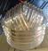 Beautiful Midcentury Brass and Lucite Banded Chandelier - 2