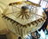 Beautiful Midcentury Brass and Lucite Banded Chandelier - 4