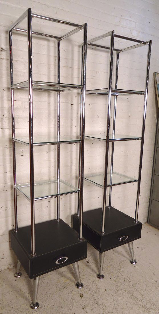 Sleek Bookcases with Polished Chrome (1 of 5)