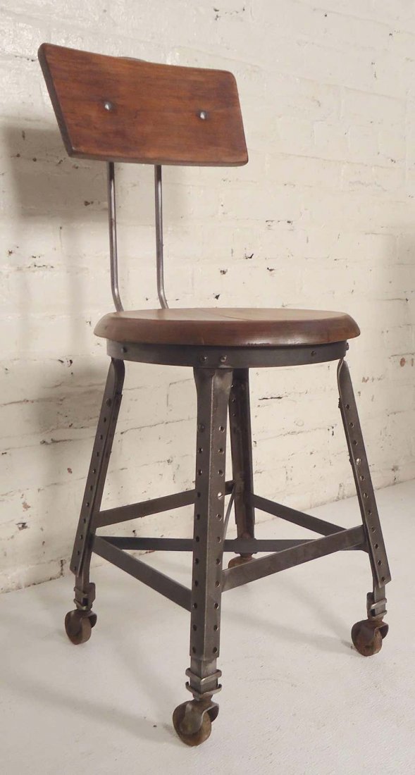 Petite Vintage Factory Stool (1 of 6)