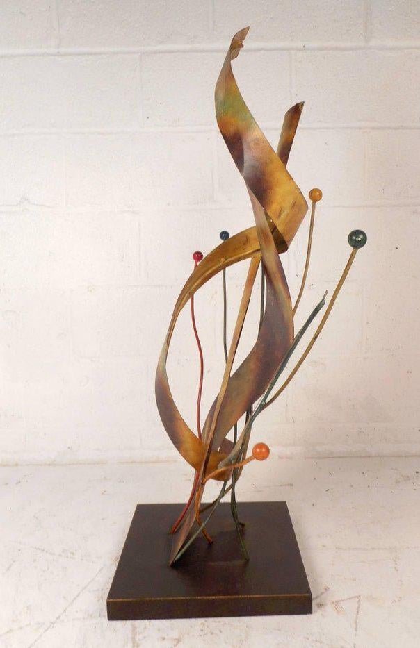 Mid-Century Modern Metal Sculpture Art (1 of 3)