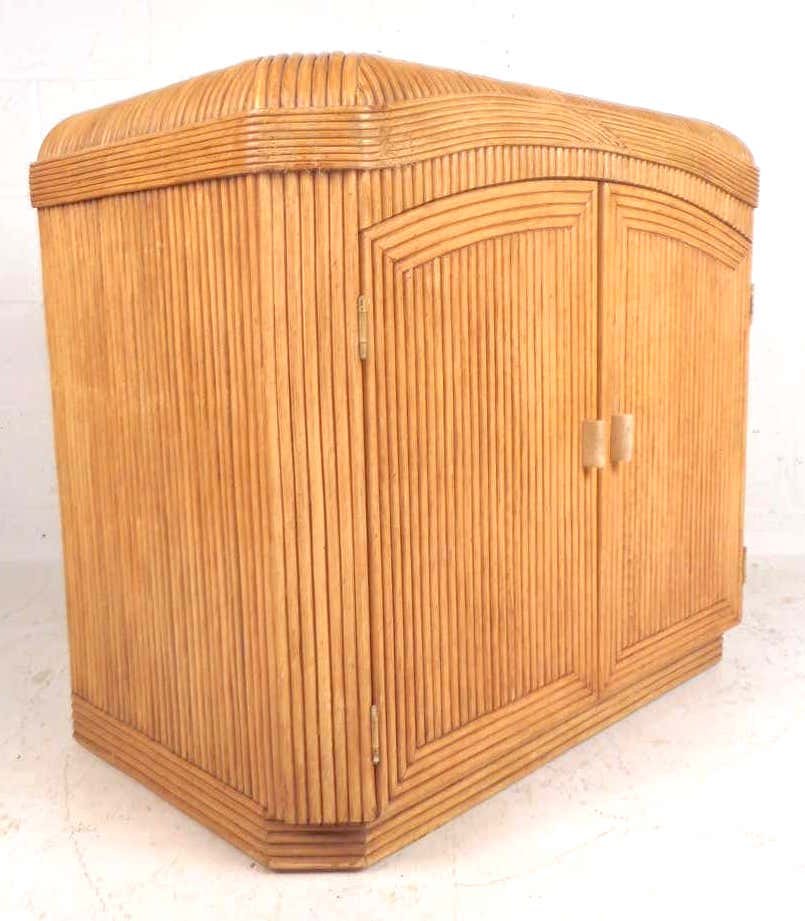 Mid-Century Modern Rattan Dry Bar Cabinet (1 of 6)