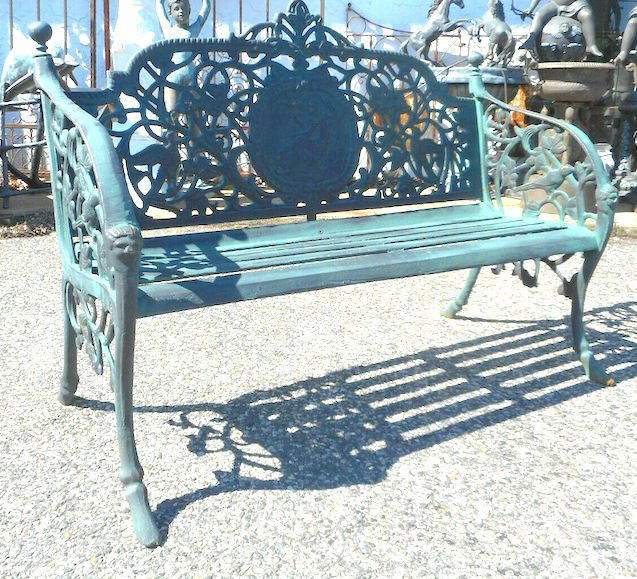 Sculpted Cast Iron Bench (1 of 3)