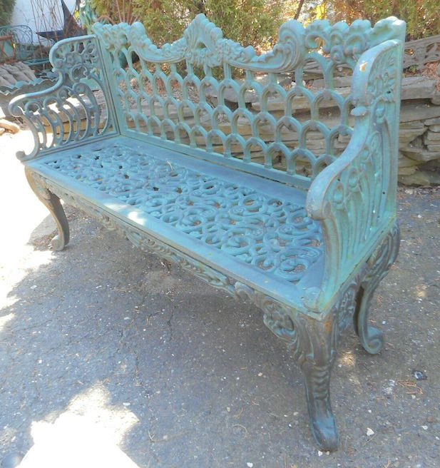 Sculpted Cast Iron Bench (1 of 4)