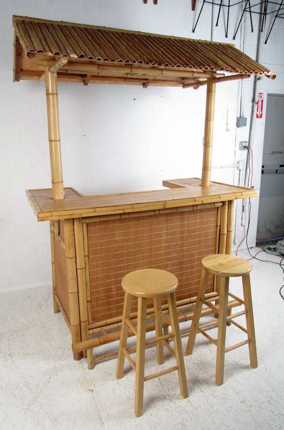 Vintage Tiki Bar With Two Stools (1 of 8)