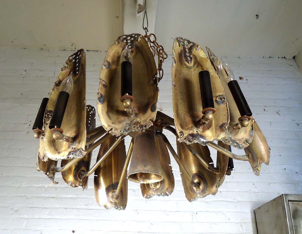 Brutalist Torch Cut Chandelier (1 of 5)