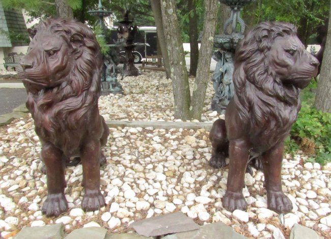 Bronze Lion Statues - a Pair (1 of 4)