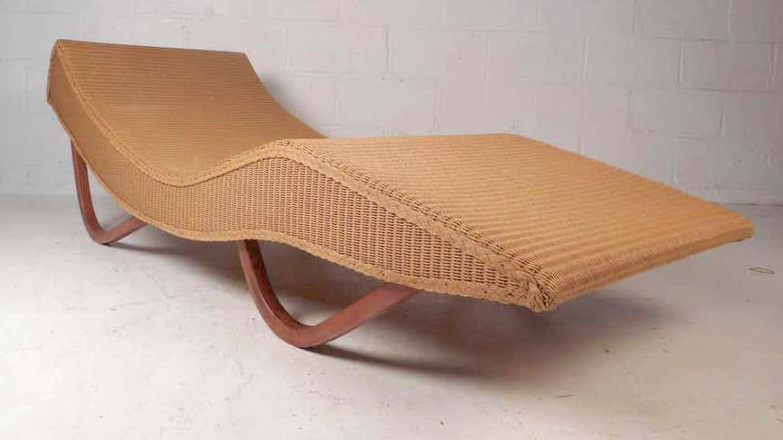 Lloyd Loom Italia Wicker Chaise Lounge (1 of 8)