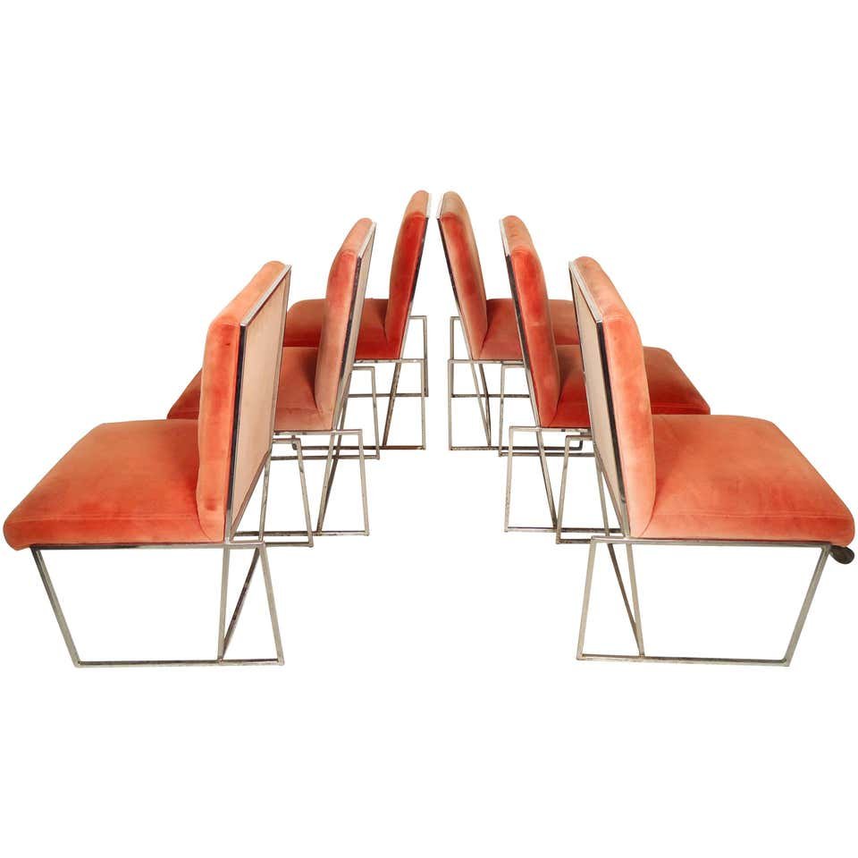 Six Sleek Milo Baughman Dining Chairs (1 of 6)