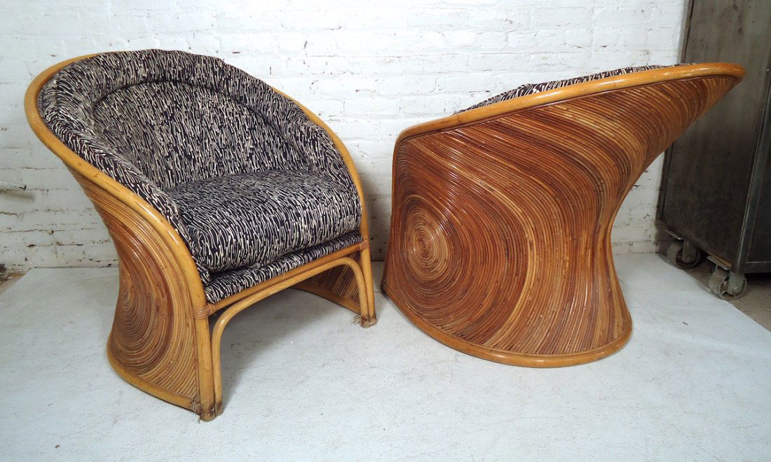 Mid-Century Modern Style Wicker Chairs (1 of 8)