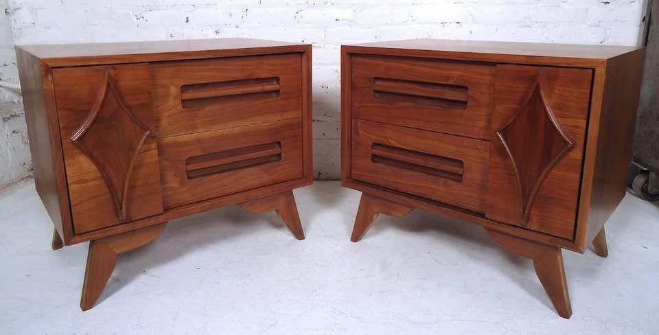 Mid-Century Modern Walnut Nightstands (1 of 5)
