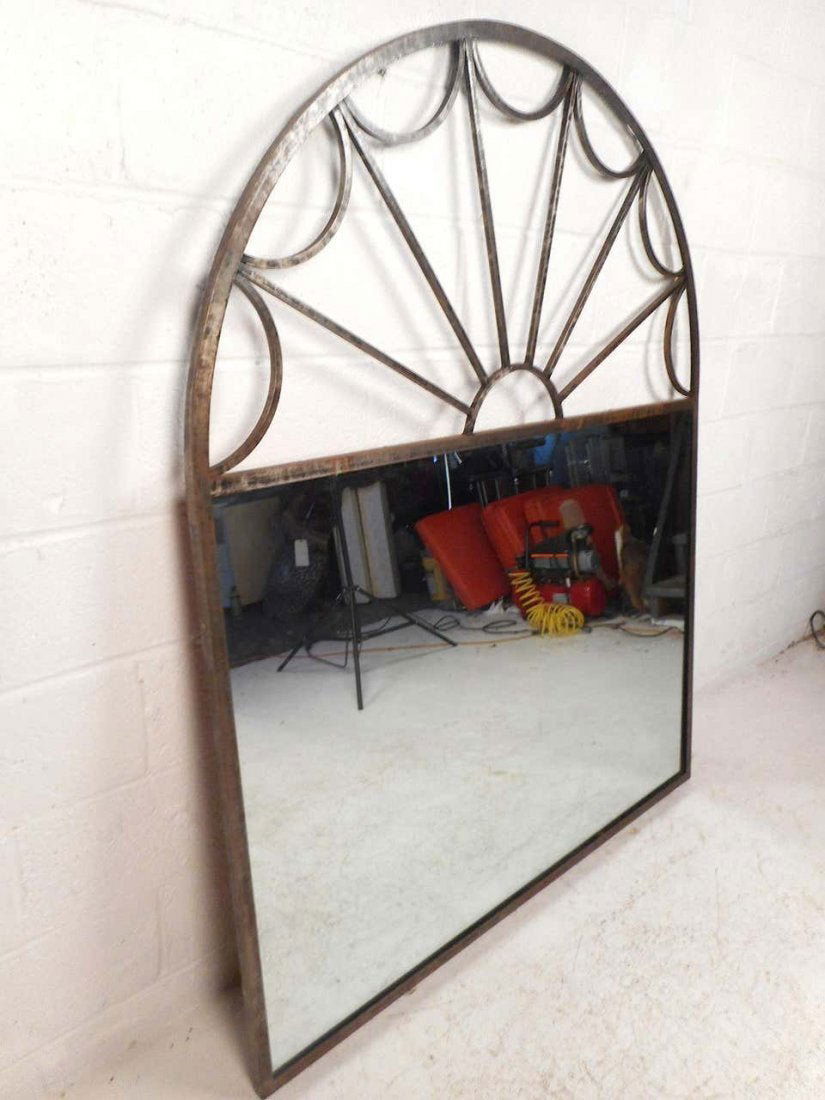 Large Mirror with Arched Iron Frame (1 of 5)