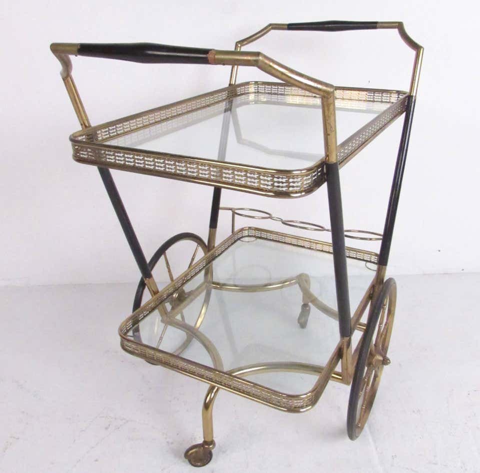 Vintage Modern Brass and Glass Bar Cart (1 of 6)
