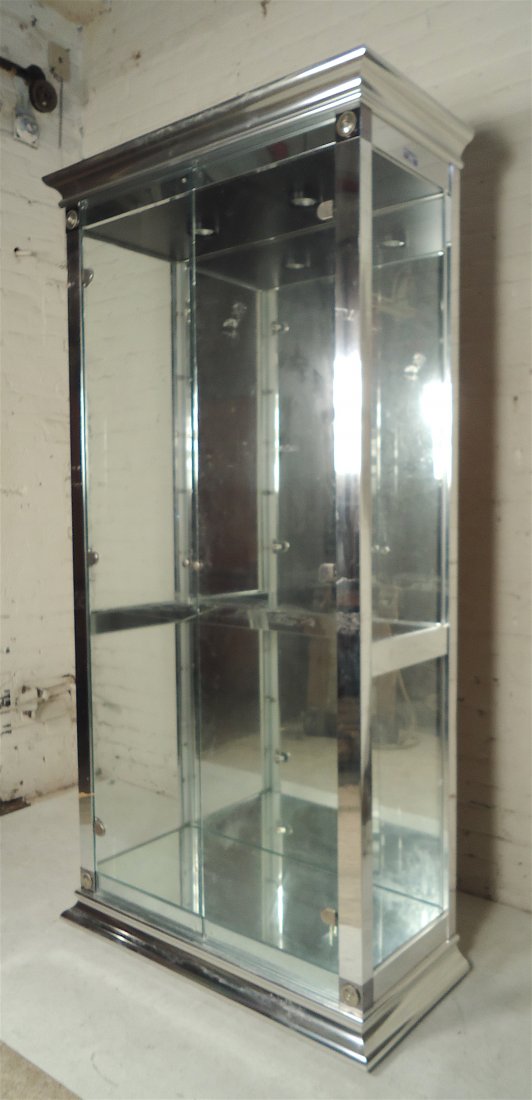 Tall Chrome and Glass Vitrine (1 of 5)