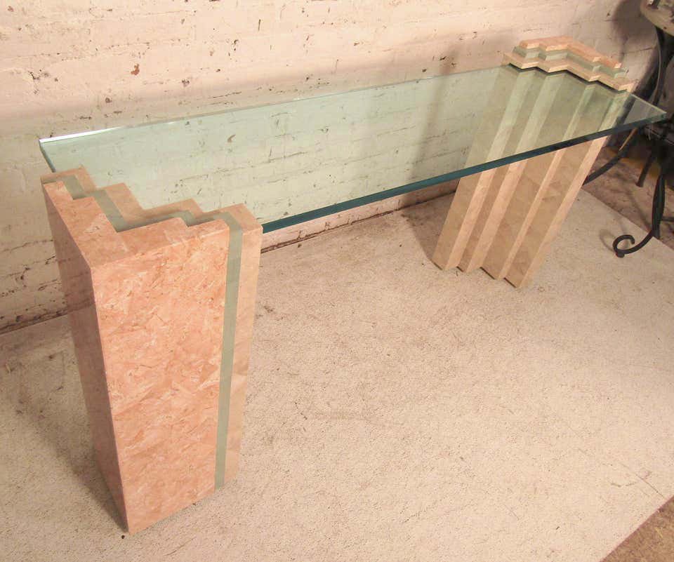 Midcentury Travertine Console Table (1 of 4)