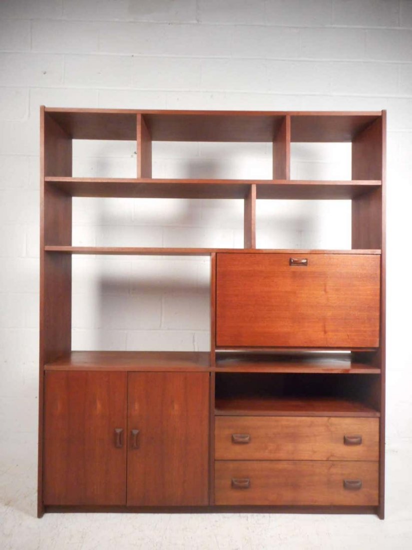 Mid-Century Modern Walnut Bookcase or Room Divider (1 of 5)