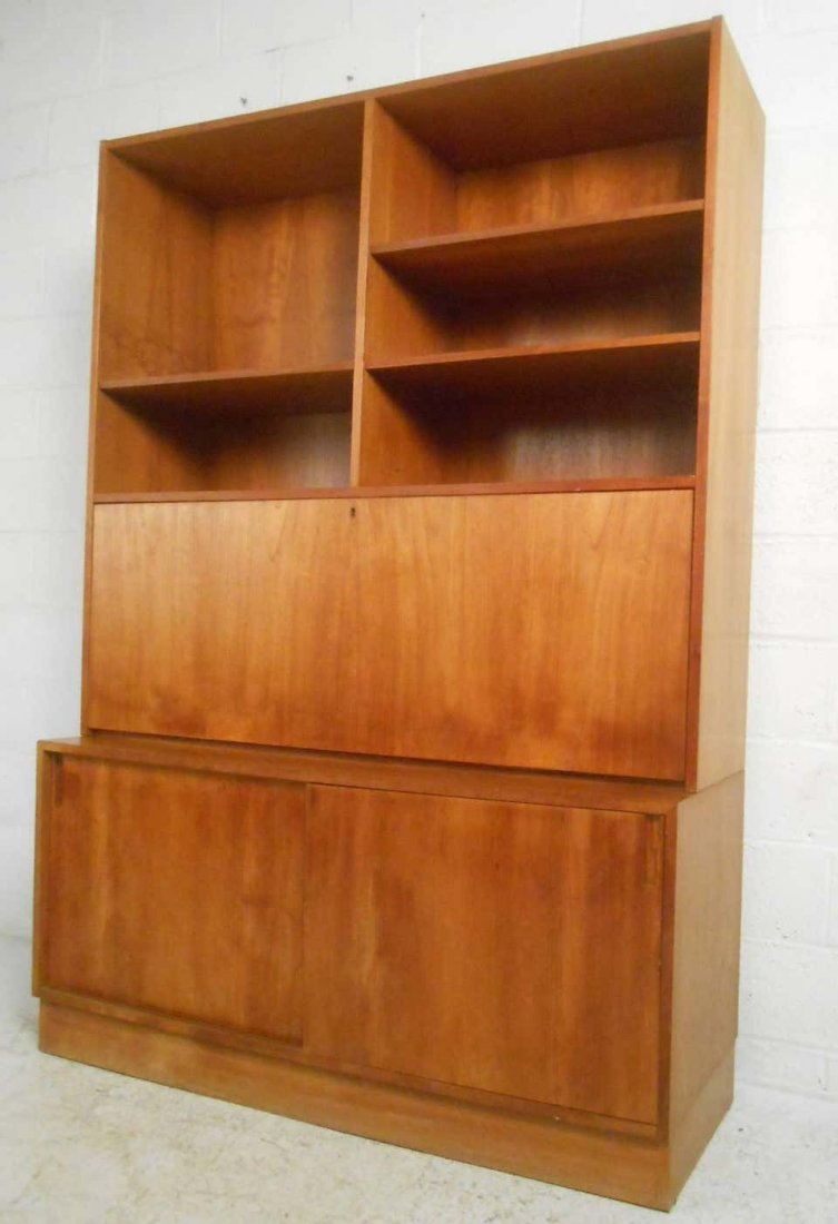Danish Teak Drop-Front Secretary Bookcase (1 of 5)