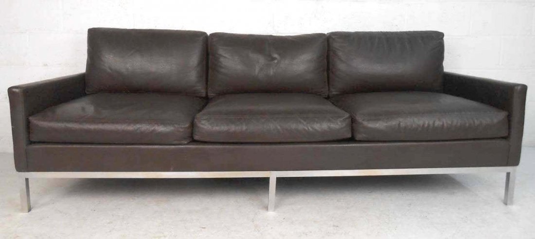 Vintage Leather Sofa after Florence Knoll (1 of 4)