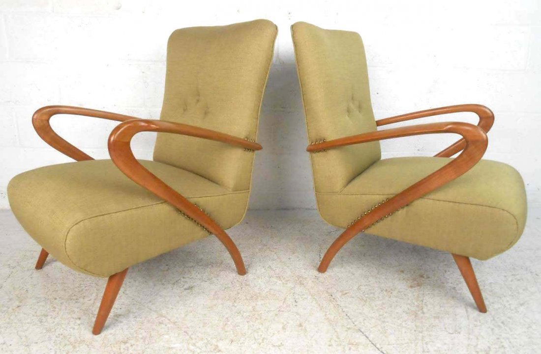 Pair of Mid-Century Paolo Buffa Style Lounge Chairs (1 of 5)
