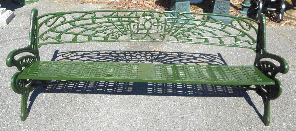 Wide Cast Iron Sculpted Bench (1 of 3)