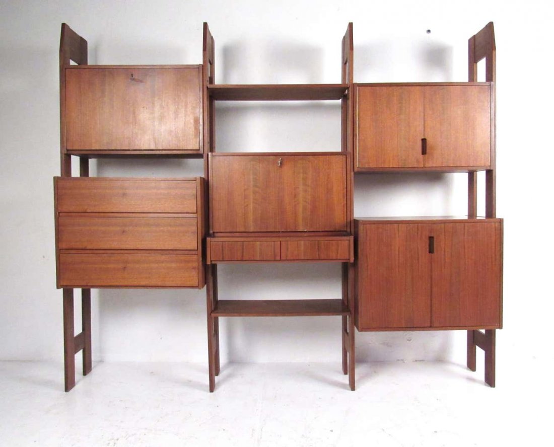 Mid-Century Modern Teak Wall Unit or Bookshelf (1 of 13)
