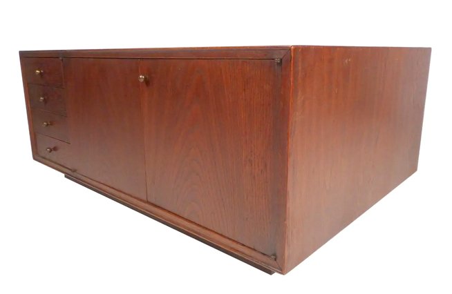 Midcentury Walnut Coffee Table with Storage (1 of 9)