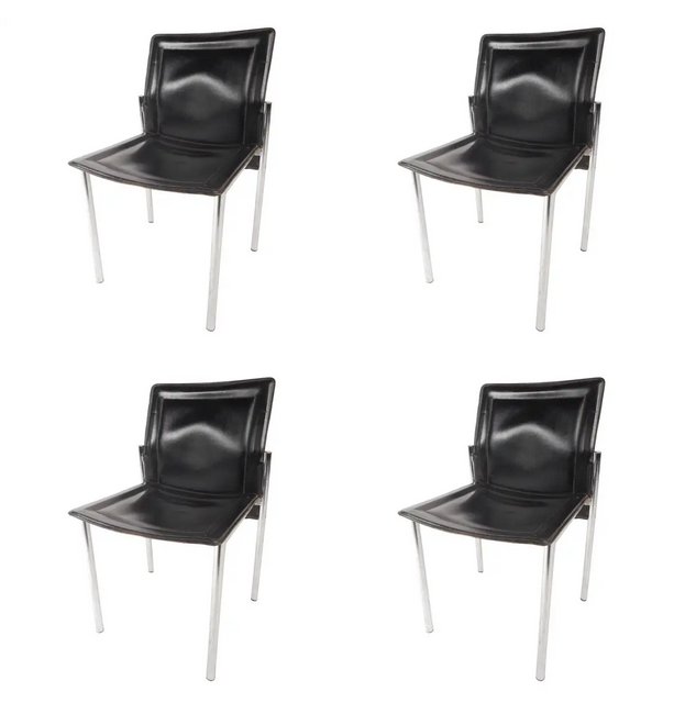 Set of Mid-Century Modern Leather Dining Chairs (1 of 5)
