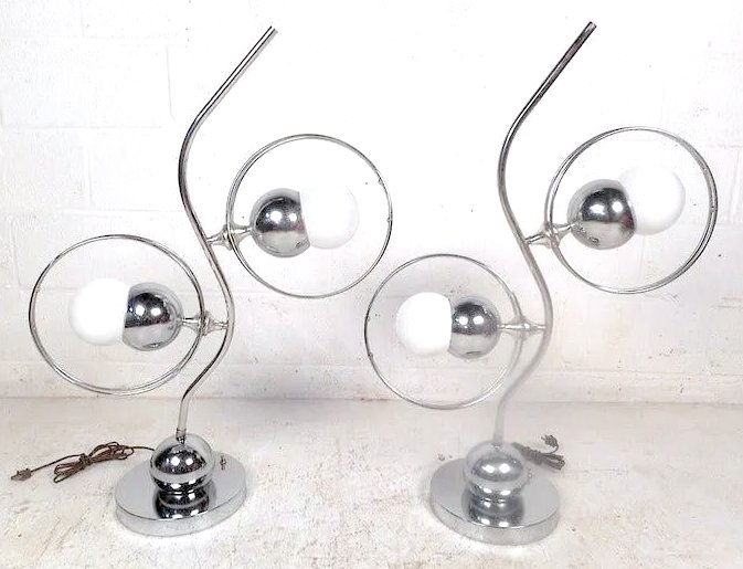 Midcentury Swiveling Chrome Lamps (1 of 4)