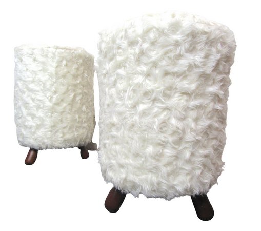 Faux Fur Pouf Ottomans (1 of 4)