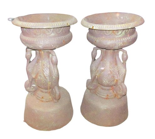Pair Iron Outdoor Urns (1 of 4)