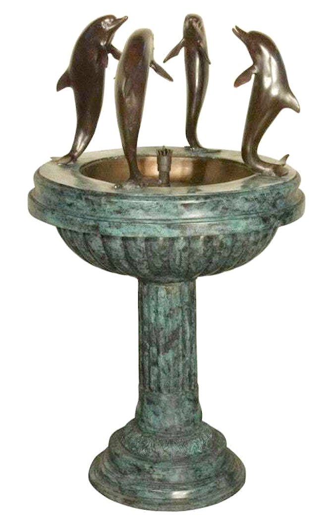 Bronze Garden Fountain with Dolphins (1 of 5)