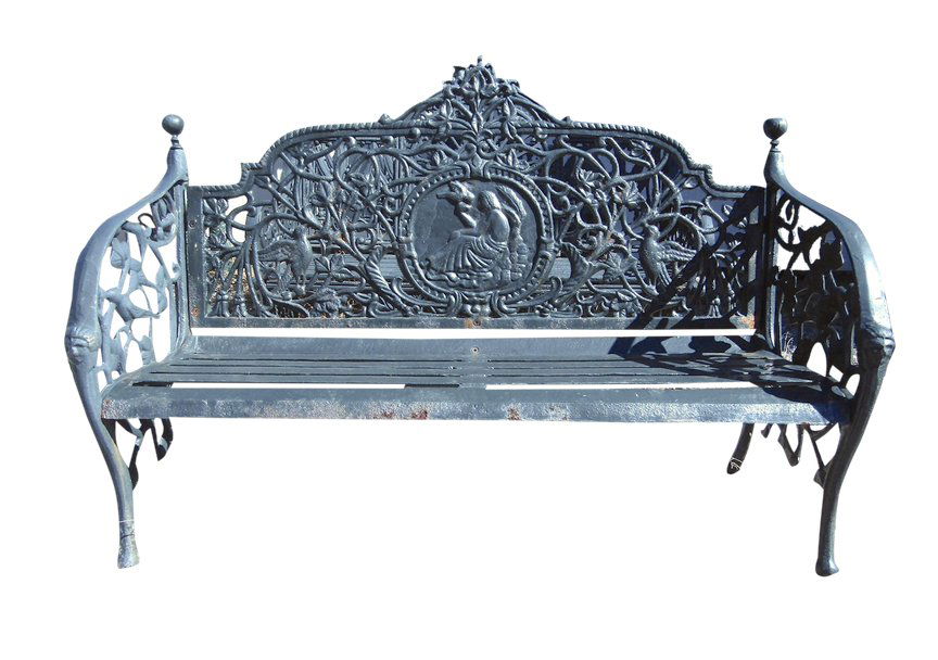 Ornate Floral Cast Iron Bench (1 of 4)