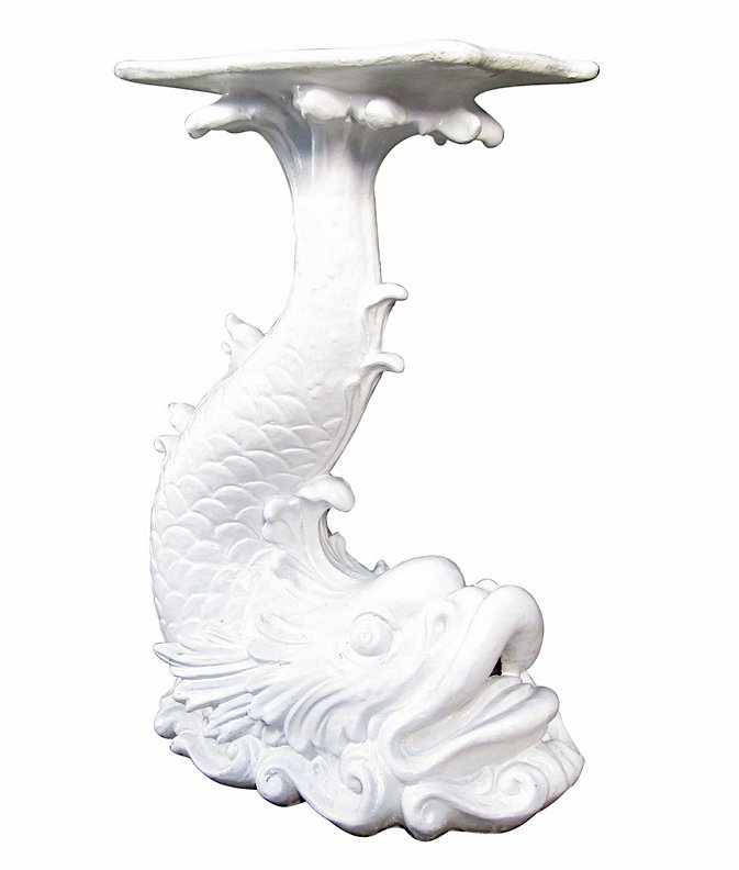White Wooden Koi Sculpture (1 of 4)