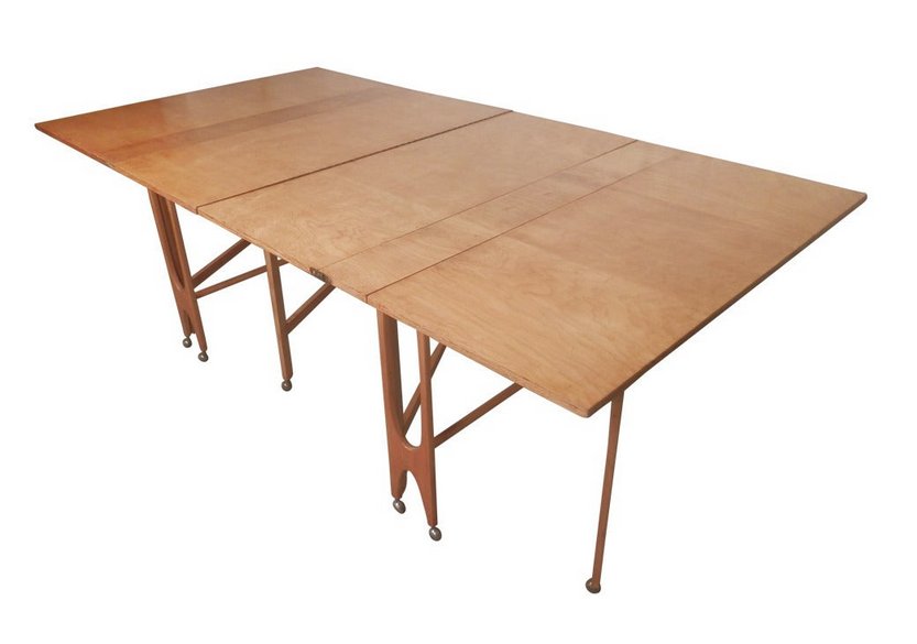 Massive Mid-Century Maple Fold Out Dining Table (1 of 7)