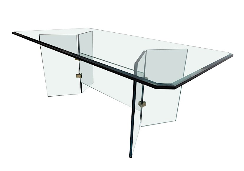 Massive Contemporary Modern Beveled Glass Dining Table (1 of 8)