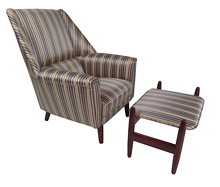 Wingback Lounge Chair and Ottoman (1 of 7)